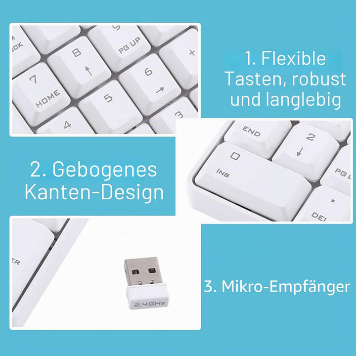 Cuifati 2.4G Wireless USB Ziffernblock Ziffernblock Nr. 18 Tasten Laptop PC Neue, Leichtgewichtige k