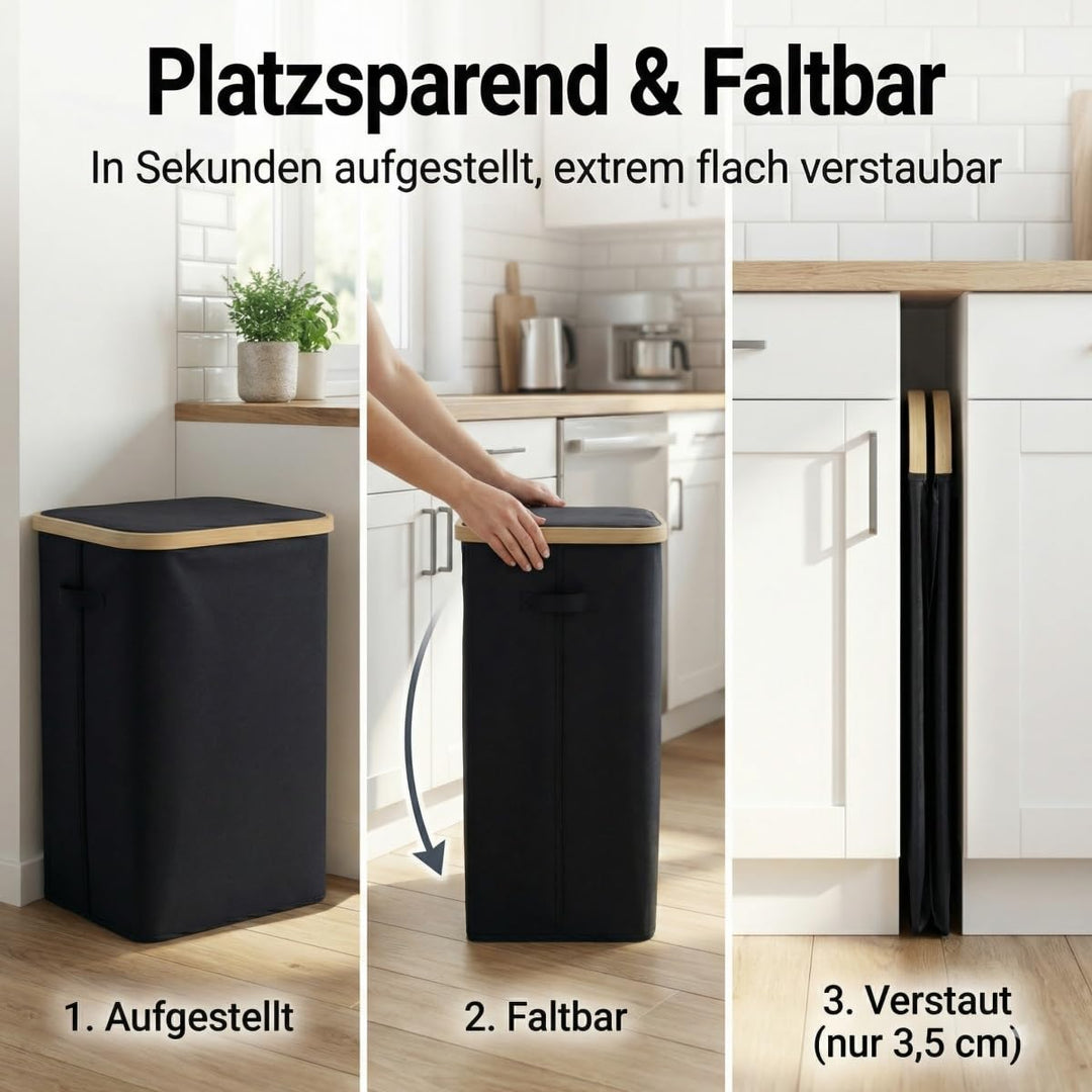Gelber Sack Ständer 100L mit Deckel & Edelstahlring Geruchsabweisende Müllsackständer ist Extrem Rob