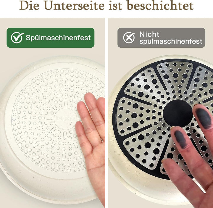 GiPP Pfannenset Topfset mit Abnehmbarer Griff, 15-Teilig Topfsets Induktion mit Keramik Antihaft Bes