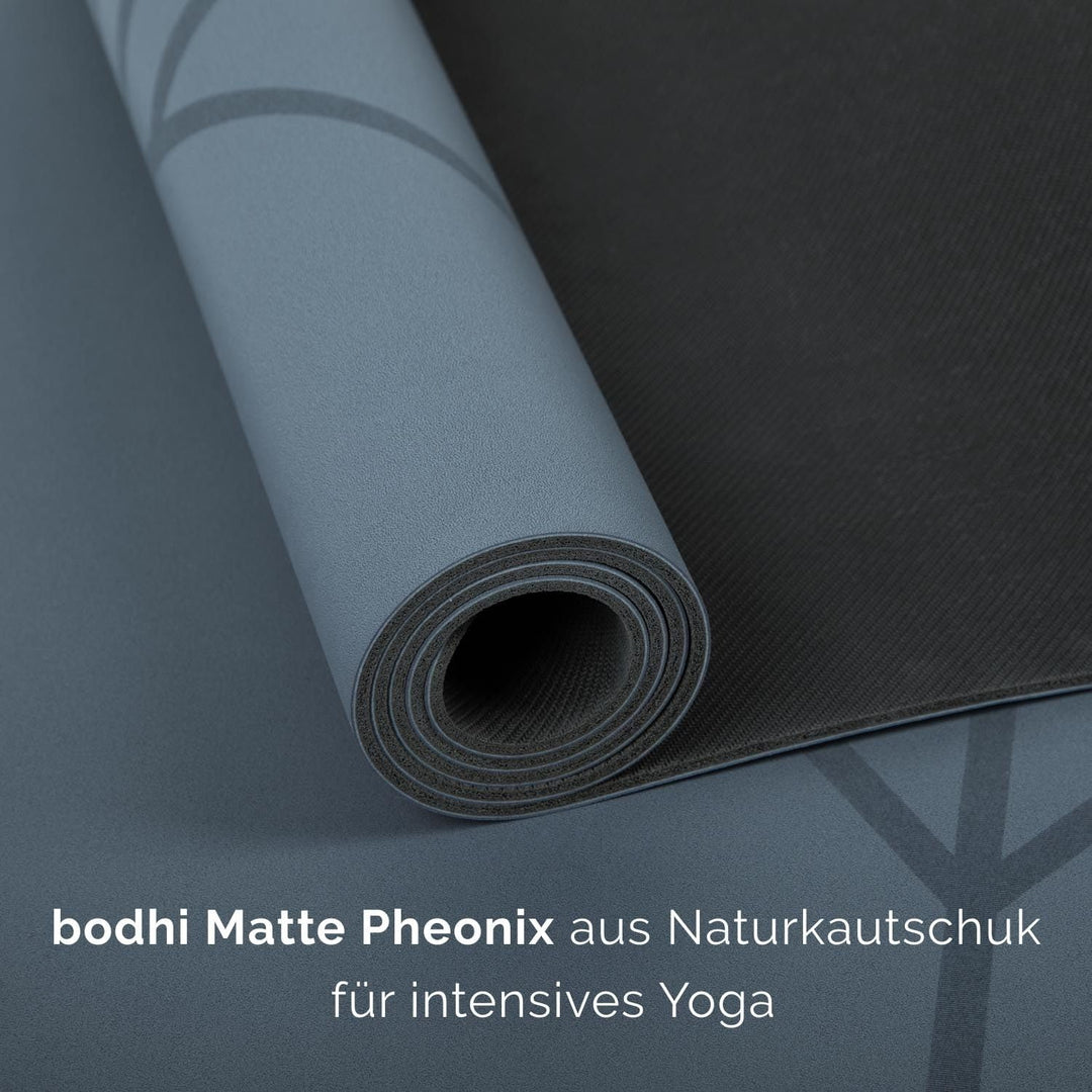 Bodhi Yogamatte Phoenix | Rutschfest &amp; Schadstofffrei | Matte aus Naturkautschuk mit PU-Beschichtung