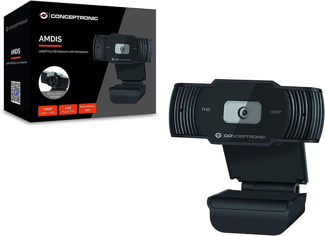 Conceptronic AMDIS04 Webcam AMDIS 1080P Full HD Webcam+Microphone 1080P Full HD AMDIS04B, 1080P Full