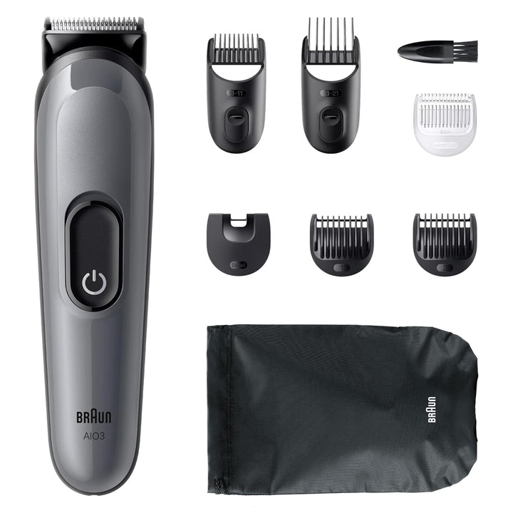 Braun Series 3 Multifunktions Körperpflege Set, 8 in 1, extrem scharfe Klinge, 14 Längeneinstellunge