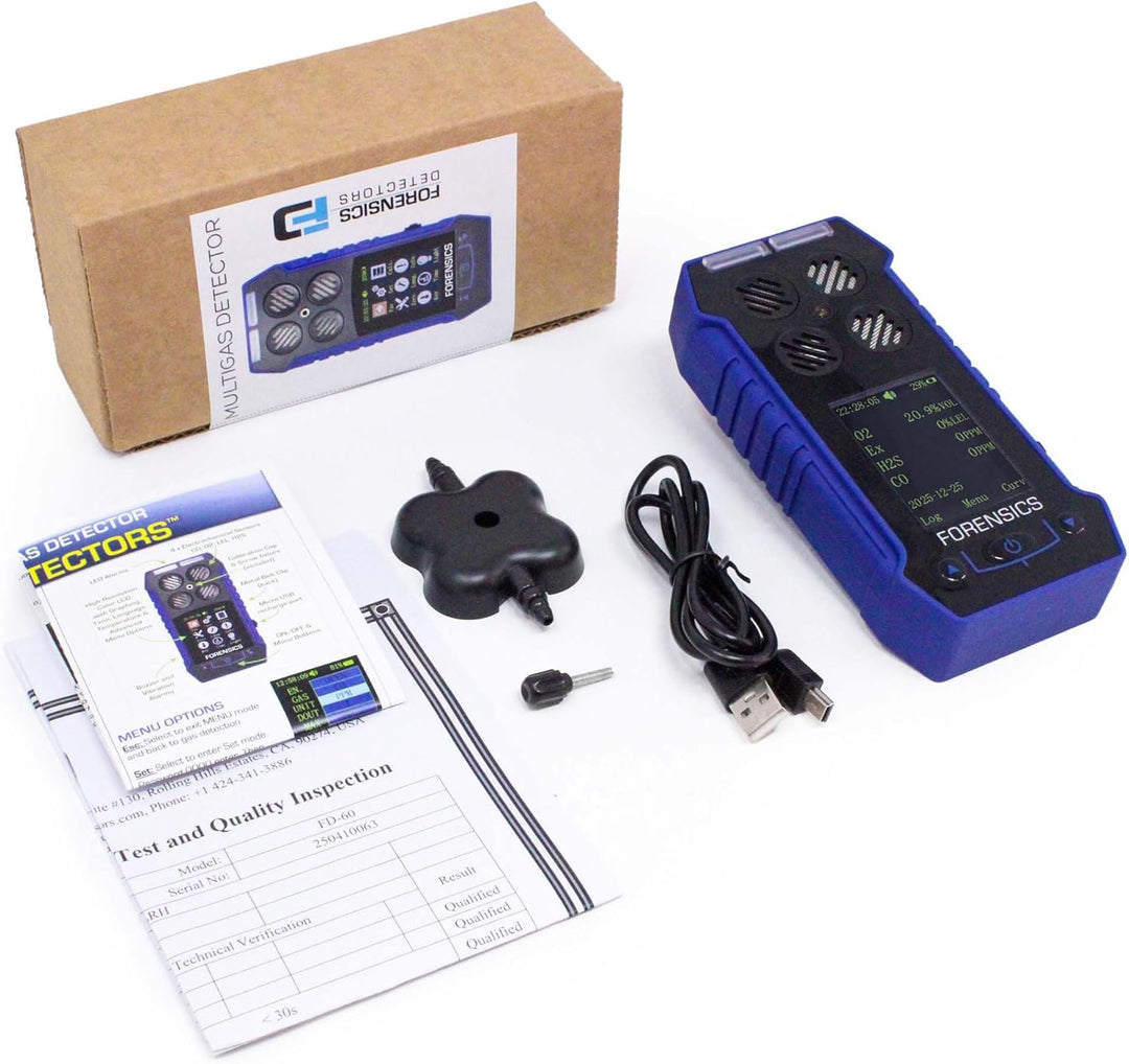 Multigasdetektor O2-, CO-, H2S- und Brennwertdetektion durch FORENSIK, USB-Aufladung, Farbbildschirm