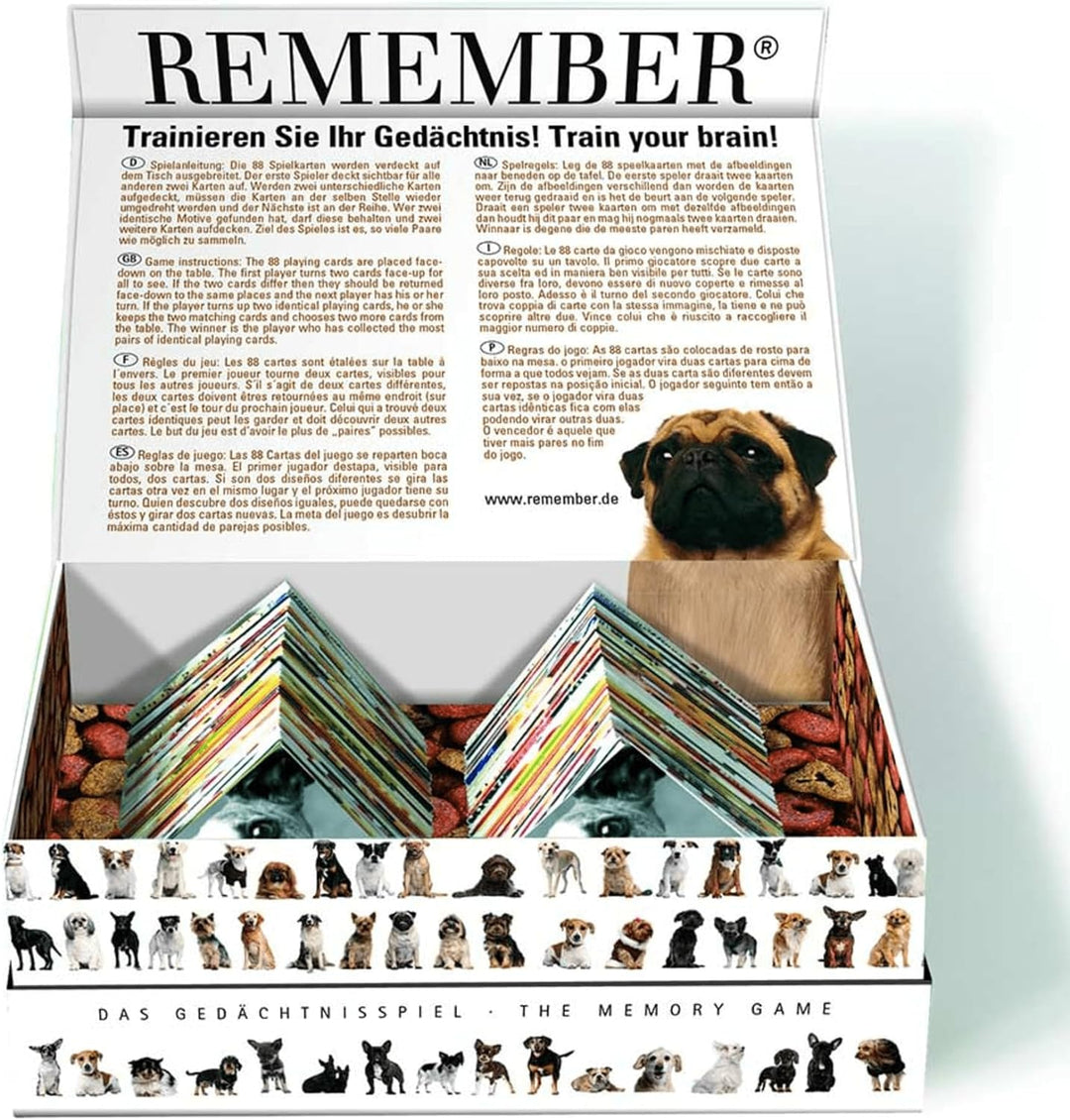 Remember DG44 Memory Gedächtnisspiel Hunde – 44 Bildpaare für Hundefreunde (88 Karten)