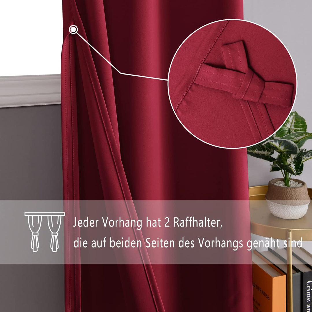 DWCN Vorhang Blickdicht Verdunkelungsgardinen mit Ösen 2 Stücke Thermogardine für Wohnzimmer, Schlaf