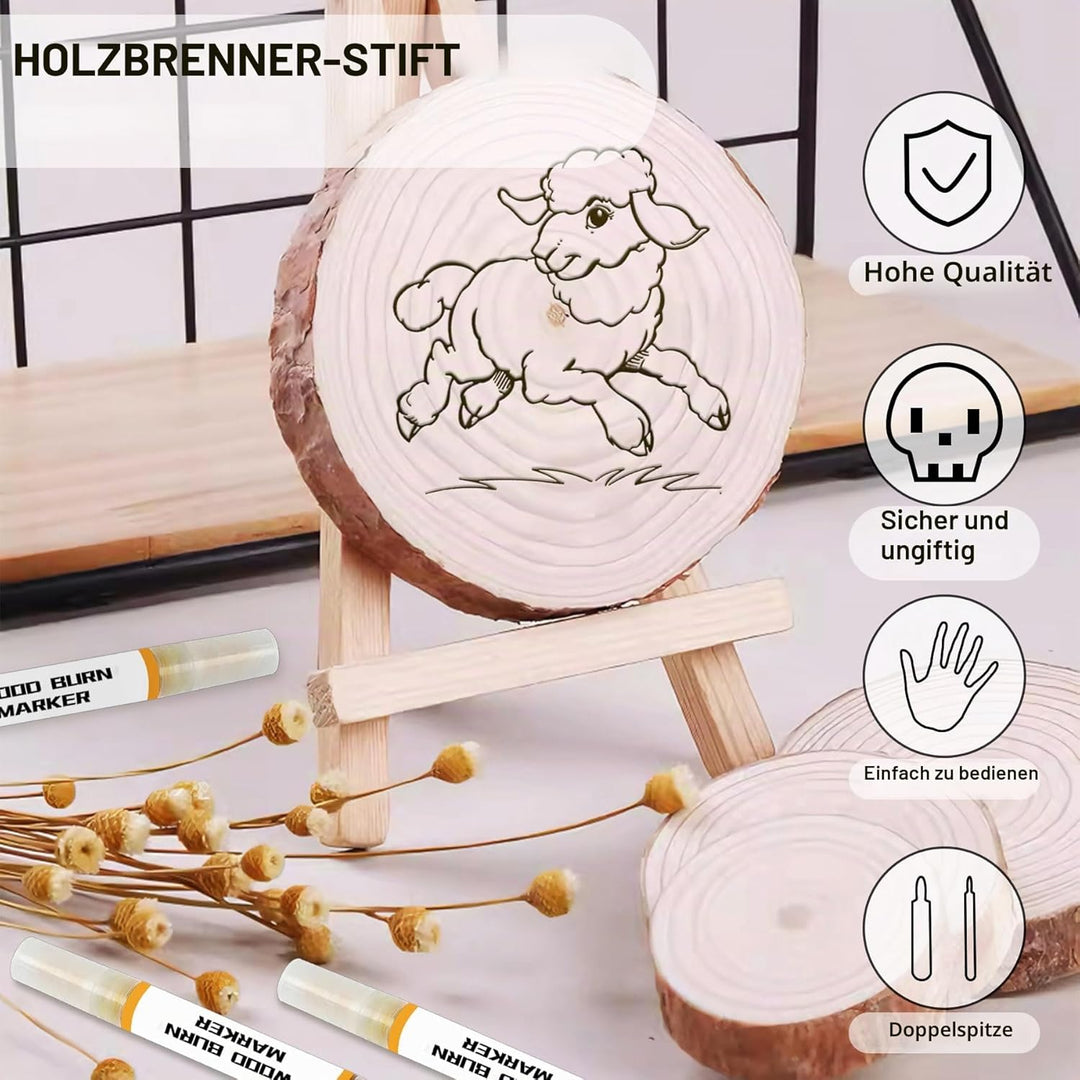 Kintsukuroi Holzmarker, 2 Stück Verbrennungsstift für Holzverbrennung, doppelseitiger Kunst-Holzbren