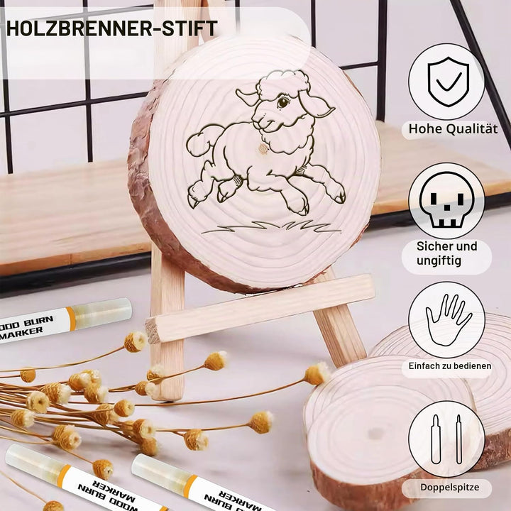 Kintsukuroi Holzmarker, 2 Stück Verbrennungsstift für Holzverbrennung, doppelseitiger Kunst-Holzbren