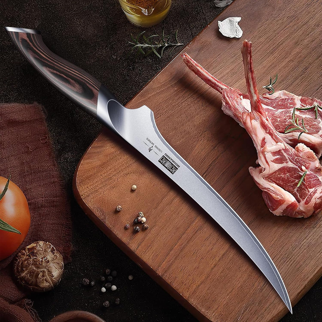HOSHANHO Filetiermesser 23cm Küchenmesser, Profi Fischmesser und Ausbeinmesser, Fischfiletmesser Ult