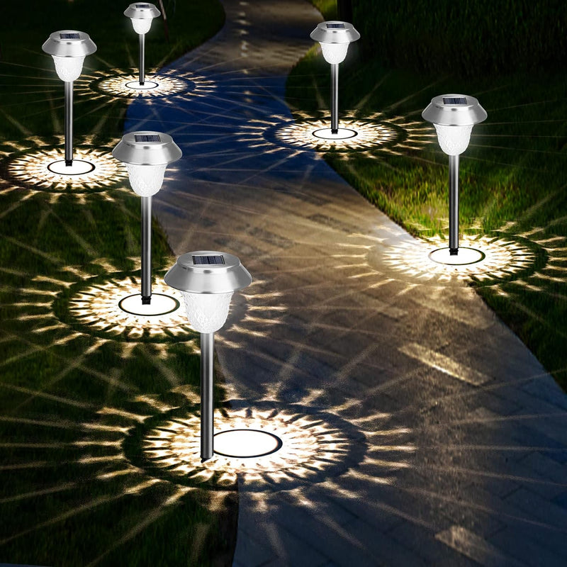 ZEWETO Solarlampen für Aussen Garten, 4 Stuck LED Solarleuchten Garten IP65 Winterfest Solar Wegeleu