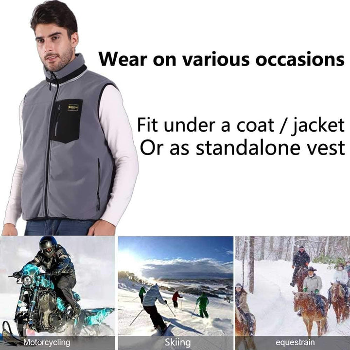 PROSmart Beheizbare Weste Leichtgewichts Fleece Beheizte Weste mit USB Akku, Unisex Grau M