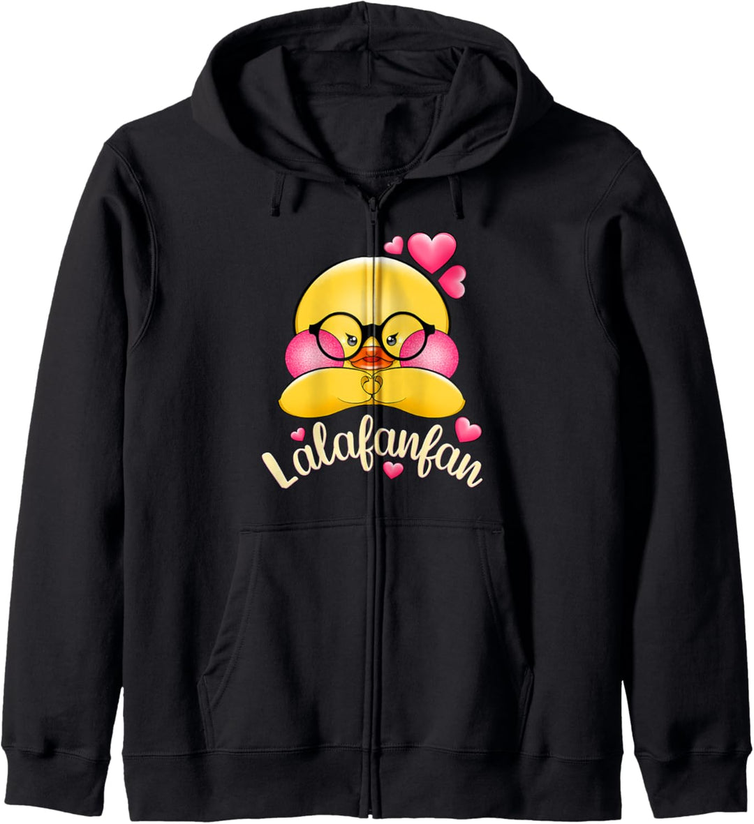 Lalafanfan Ente mit Brille und Herz Kapuzenjacke