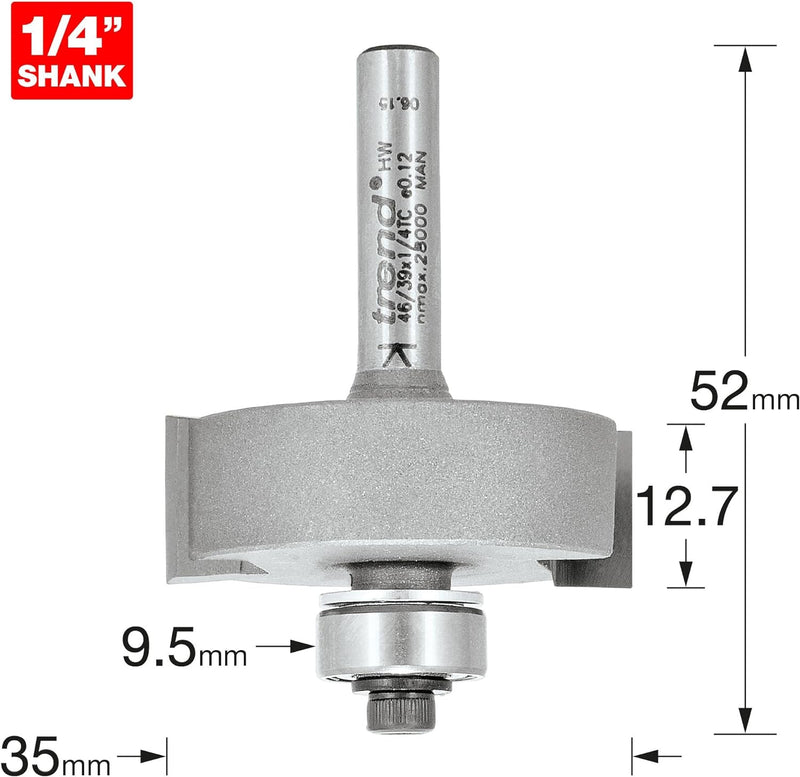 Trend - Bearing Guided 35mm Durchmesser Rebater - 46/39X1/4TC