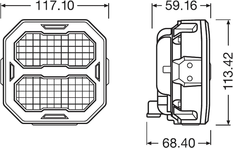 OSRAM LEDriving® Cube PX2500 Wide, LEDPWL104-WD, OFF ROAD, LED Arbeitsscheinwerfer, 2500 Lumen, Falt