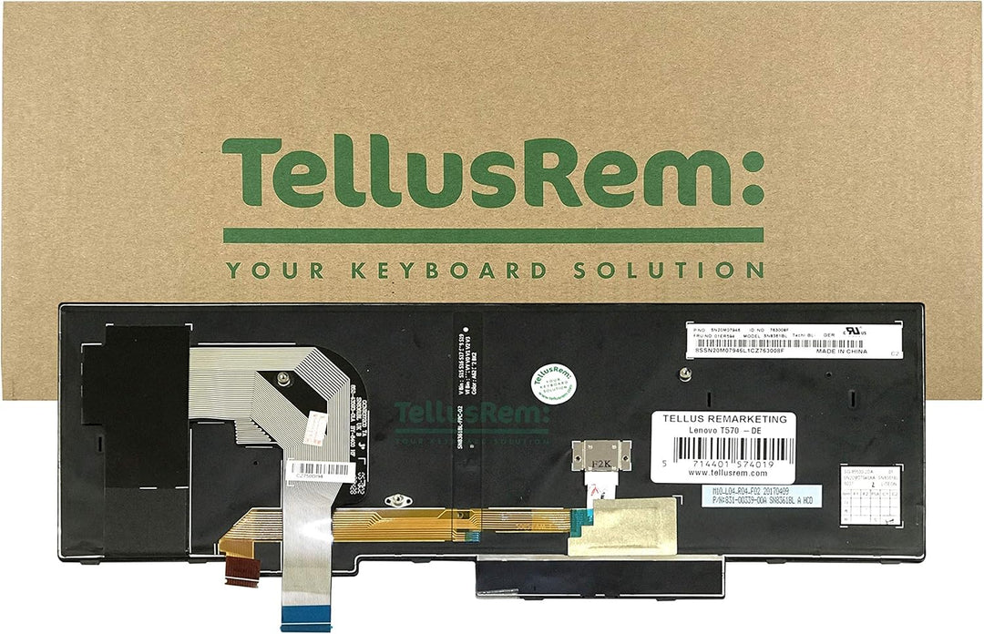 TellusRem ersatztastatur Deutsche Hintergrundbeleuchtung für Lenovo Thinkpad T570 T580 P51s P52s Bac