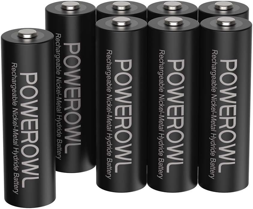 POWEROWL AA Akkus 1,2 V NiMH 8 Stück hohe Kapazität 2800mAh Akku AA 1200 Zyklen 8*AA, 8*AA