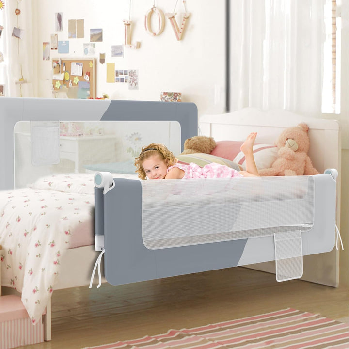 AufuN Bettgitter Bettschuztgitter Portable 180cm, Faltbar Kinderbettgitter für Kinder Babybettgitter