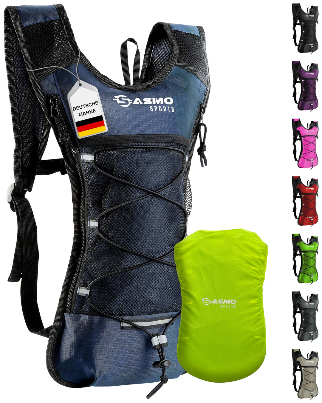 SASMO® Laufrucksack & Trailrunning Rucksack - Ultraleicht - 6L / 300g | isoliertes Thermofach | Lauf