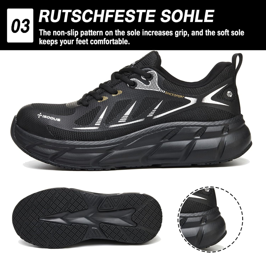ISOOUS Arbeitsschuhe Herren Sicherheitsschuhe Damen Stahlkappenschuhe | Schutzschuhe mit Stahlkappe,