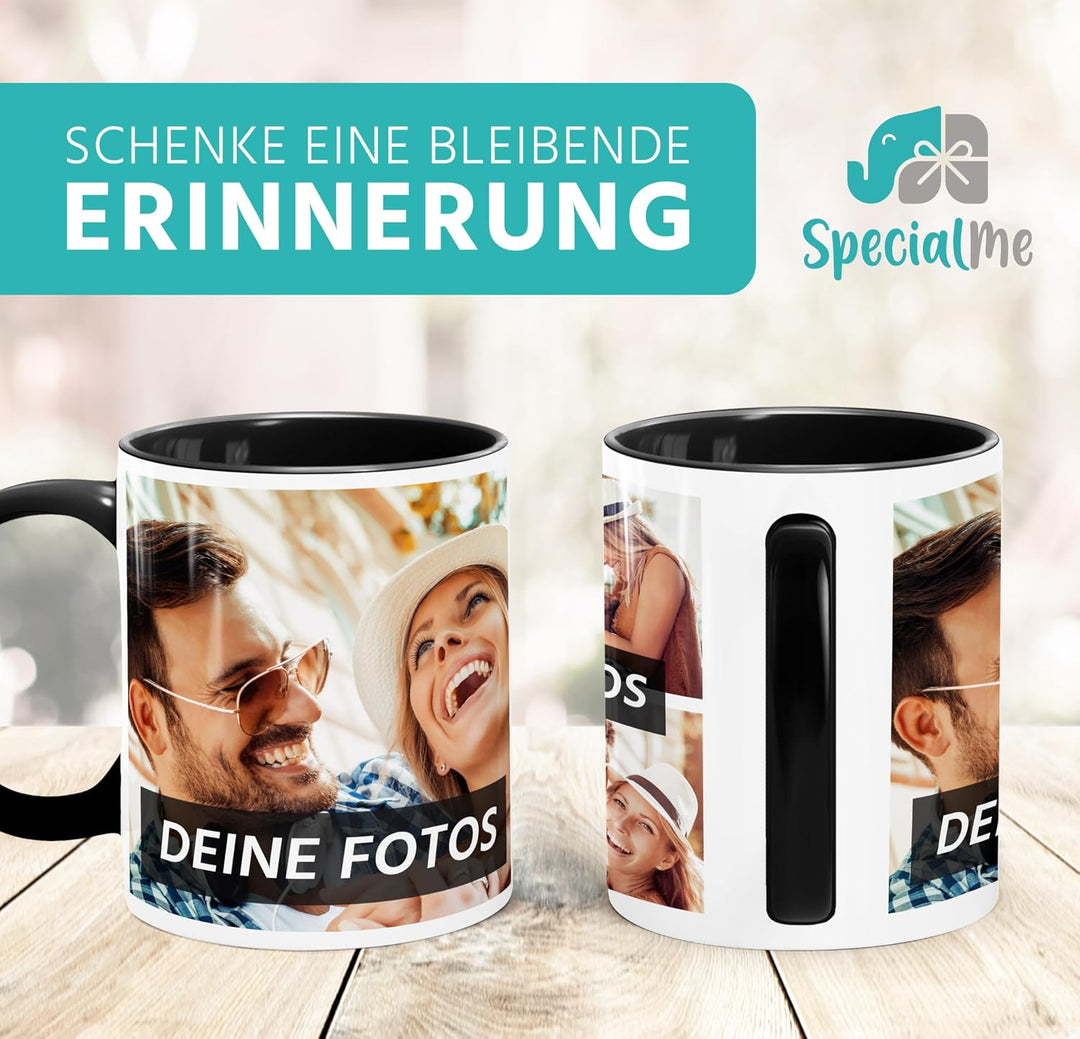 Tasse personalisiert Fotocollage Fototasse mit bis zu 5 Fotos persönliches Geschenk Kaffeetasse mit