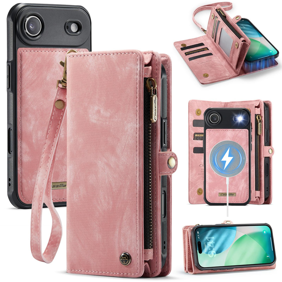 für iPhone Air Hülle, Flip PU Leder TPU Stossfest Kartenfach Tasche Handyhülle für iPhone Air, Magne
