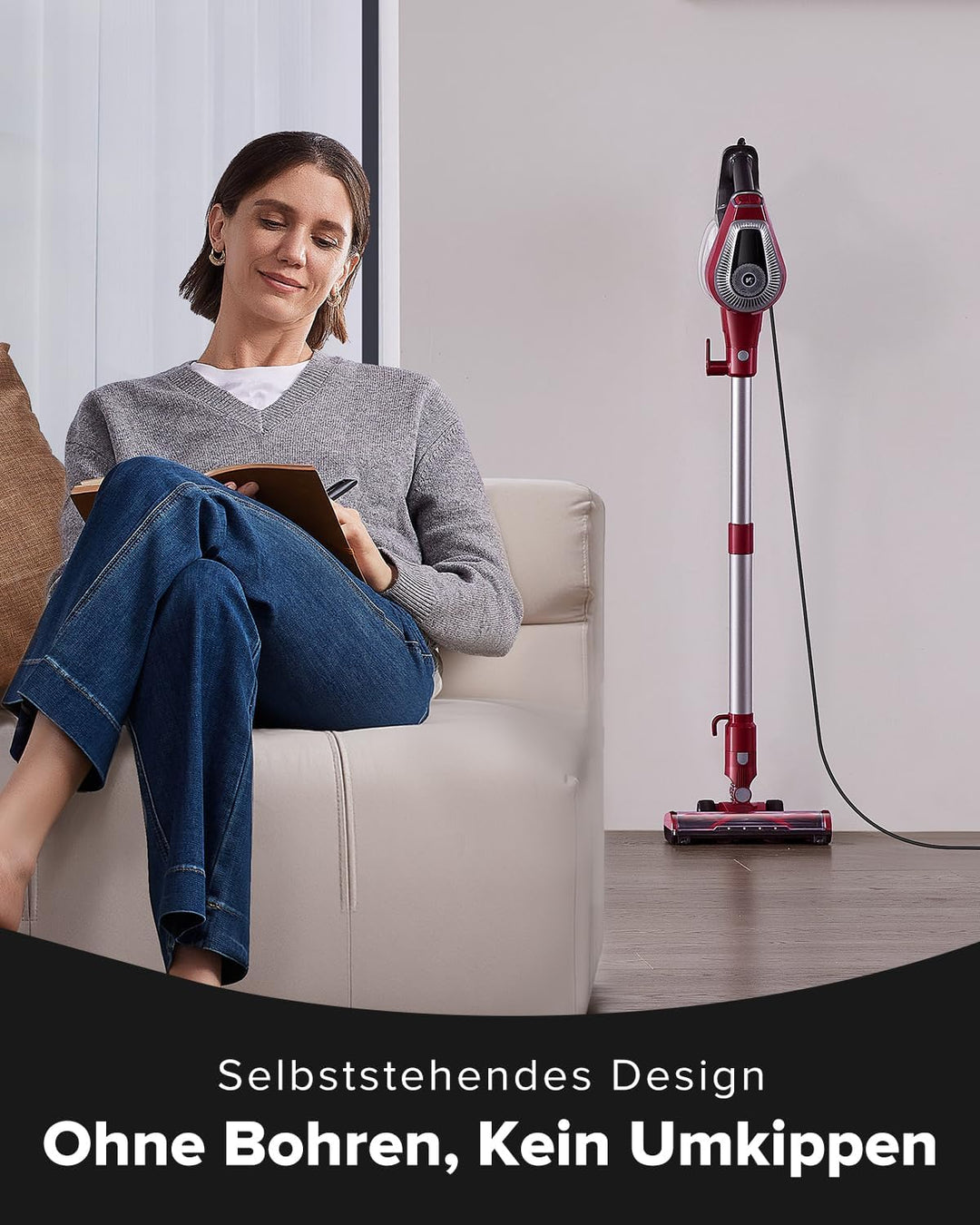 Vexilar C8 Staubsauger mit Kabel - 600W/60kPa Handstaubsauger mit 7m Kabellänge, verhedderungsfreie