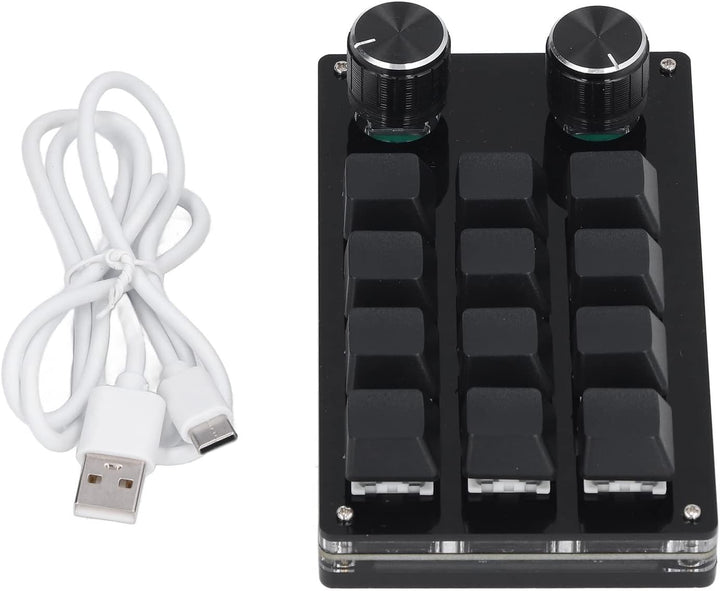 Annadue OSU Keypad 12-Tasten-Gaming-Tastatur, USB--Tastatur mit 12 Tasten, 2 Knöpfen, Mechanische Ga