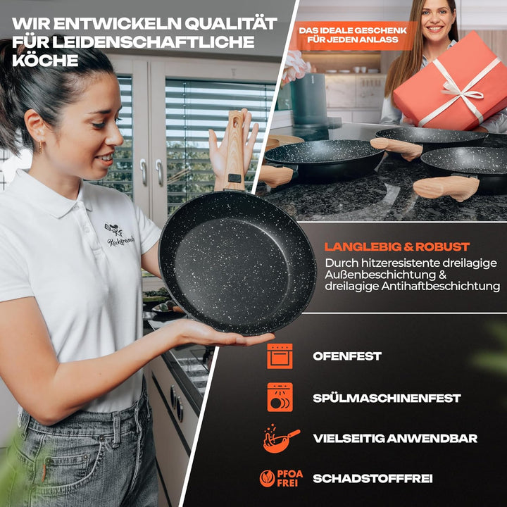 Pfanne Bratpfanne 28 cm [Abnehmbarer Griff] Antihaft beschichtete Pfanne Induktion, PFOA-Frei Indukt