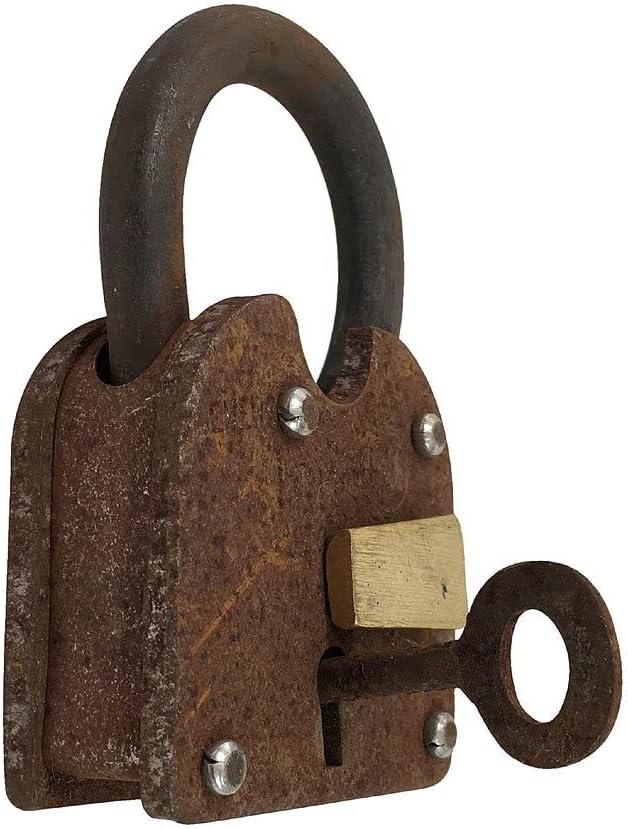 Vorhängeschloss Vintage 2 Schlüssel Nostalgie Eisen Antik-Stil Weinkeller