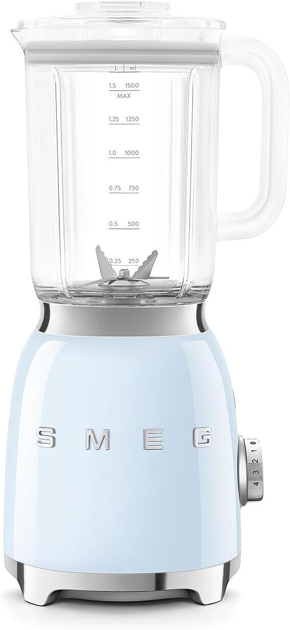 SMEG, BLF03PBEU, 1,5 l Standmixer, 4 -Geschwindigkeitsstufen, 4 Automikprogramme, Abnehmbare Doppelk