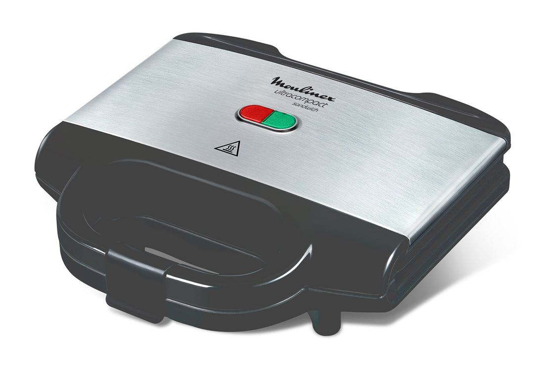 Moulinex SM156D Ultracompact Metal Sandwich-Maker, Platten mit Antihaftbeschichtung