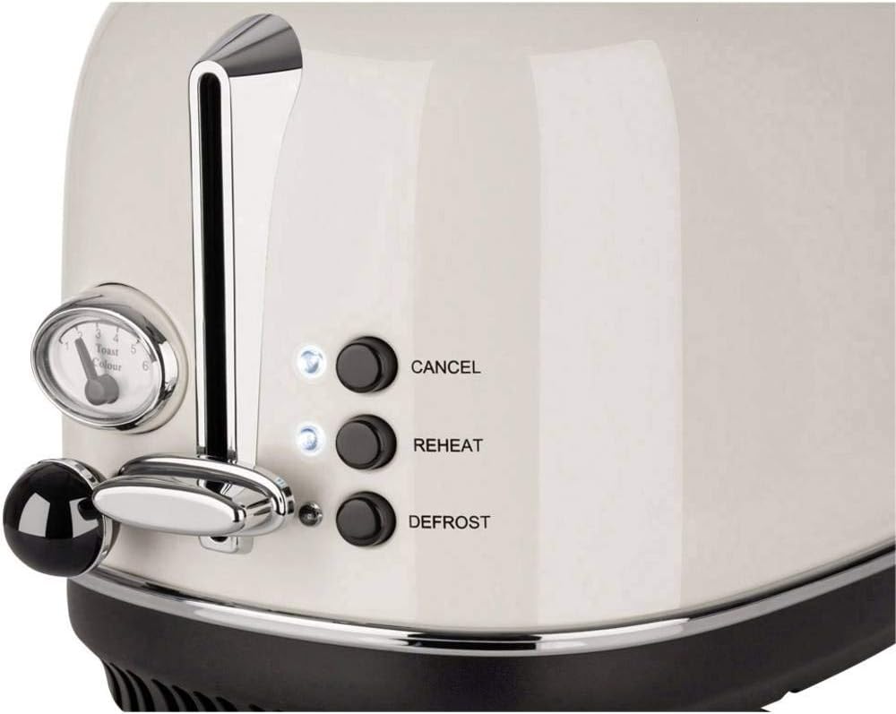 Korona 21666 Toaster | 2 Scheiben | Creme | Röstgrad-Anzeige | Auftauen | Rösten | Aufwärmen | 810 W