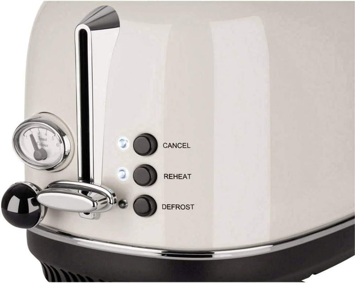 Korona 21666 Toaster | 2 Scheiben | Creme | Röstgrad-Anzeige | Auftauen | Rösten | Aufwärmen | 810 W