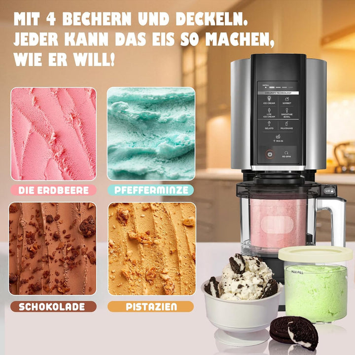 4Pcs Behälter Für Ninja CREAMI NC300EU NC301EU - Spülmaschinenfest, BPA-frei, Auslaufsicher Für Ninj