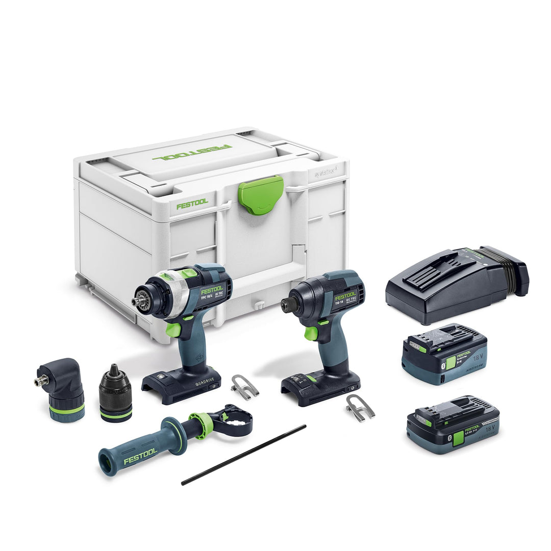 Festool – Schrauber- & Bohrer-Set TID 18 5,0/4,0-Set TPC 18/4 inkl. TID 18 + TPC 18/4 + Akkupacks +