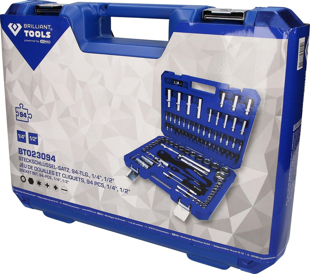 BRILLIANT TOOLS BT023094 Steckschlüssel-Satz, 94-tlg, 1/4", 1/2" [Powered by KS TOOLS] 94-tlg. 1/4"6