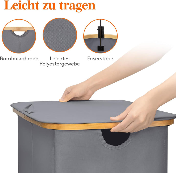 Lifewit 150L Pfandflaschen Sammelbehälter 2 fächer mit Deckel, Gross Pfandflaschen Behälter 2 Traget