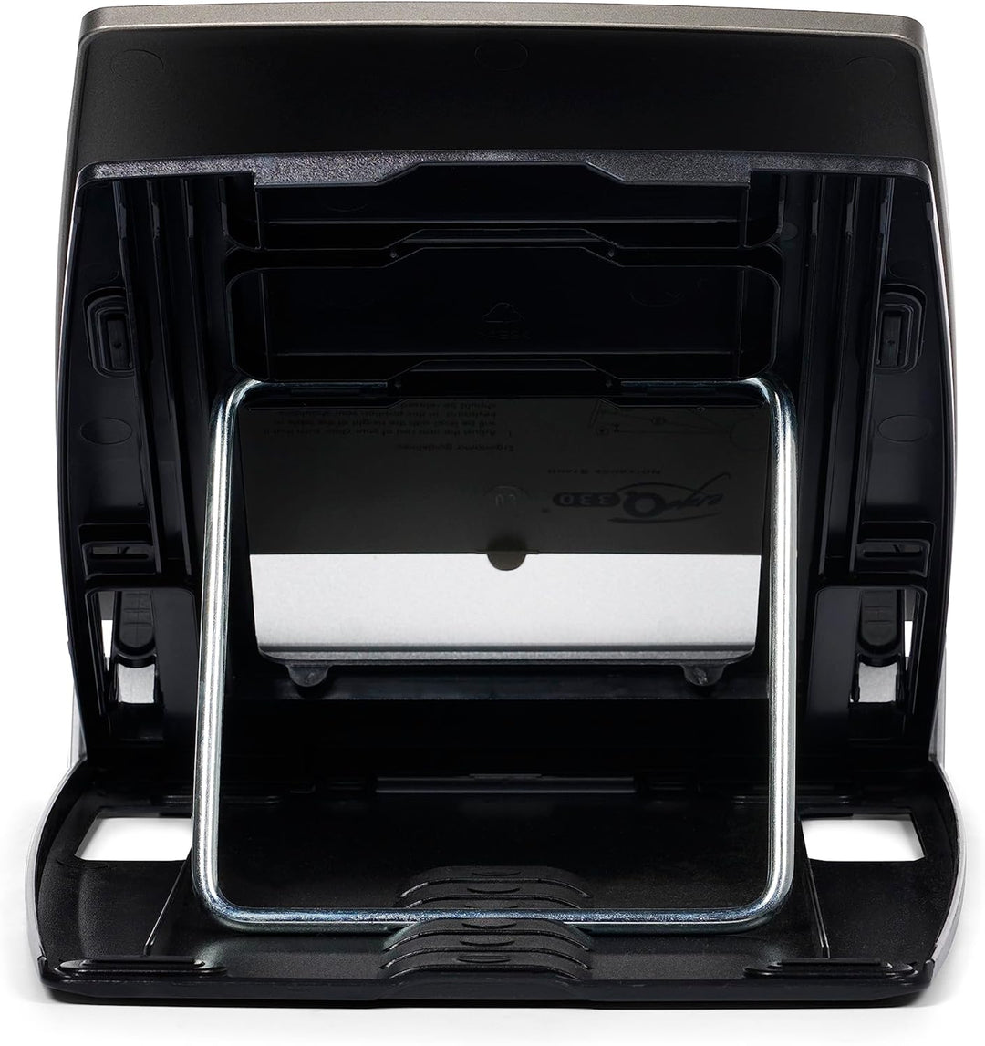 BakkerElkhuizen Ergo-Q 330, Mobiler Laptopständer mit Dokumentenhalter, klappbar, 6 Höhen, Grau/Silb