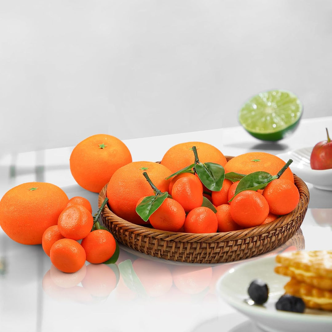 Lorigun 9 St. Gefälschte Orangen, Künstliche Orangen Früchte Dekor Lebensechte gefälschte Früchte Fa