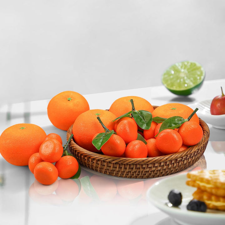 Lorigun 9 St. Gefälschte Orangen, Künstliche Orangen Früchte Dekor Lebensechte gefälschte Früchte Fa
