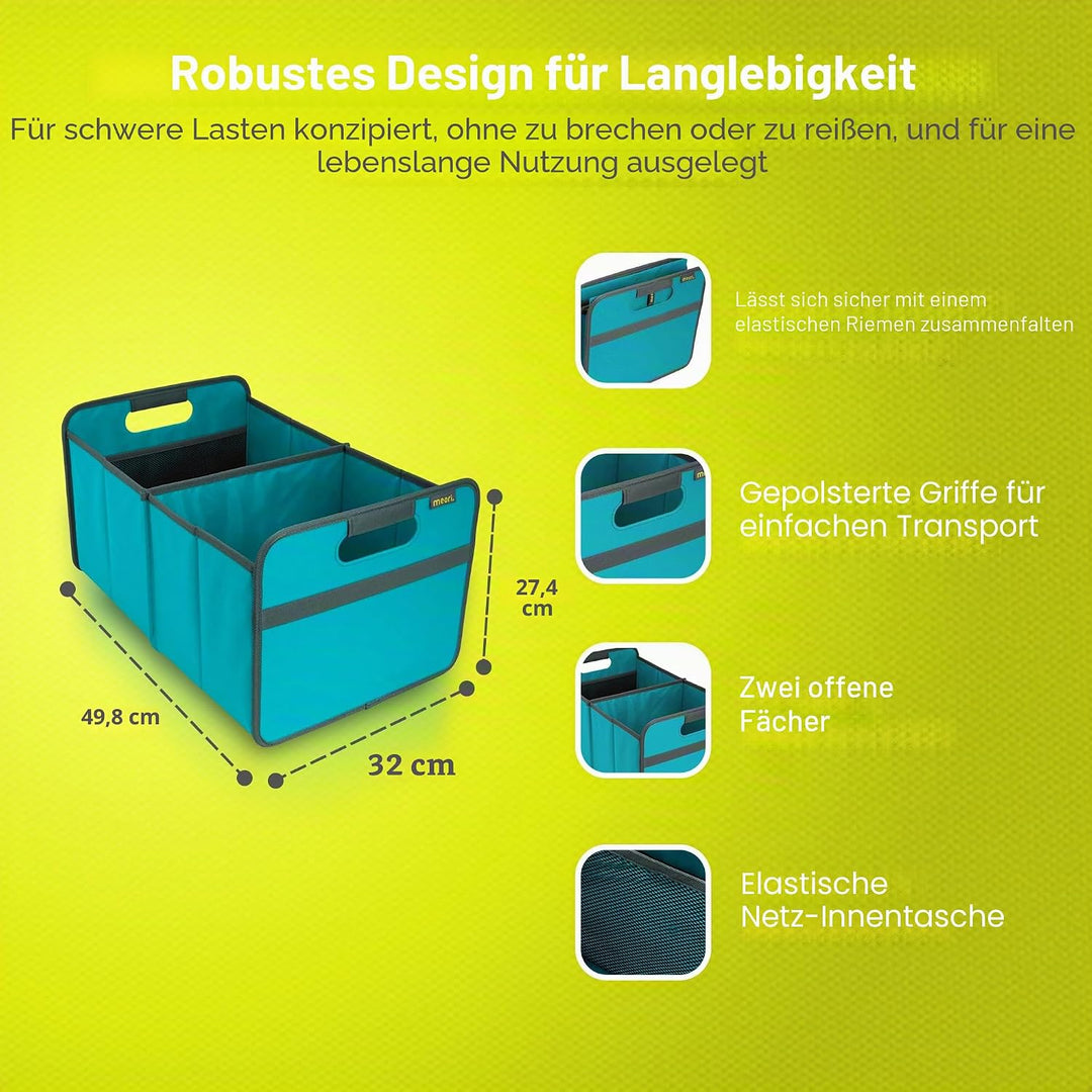 Meori Aufbewahrungsbox faltbar Traglast 30 kg - 50cm 32cm 27.5cm Grösse L Box Azur, Box Azur