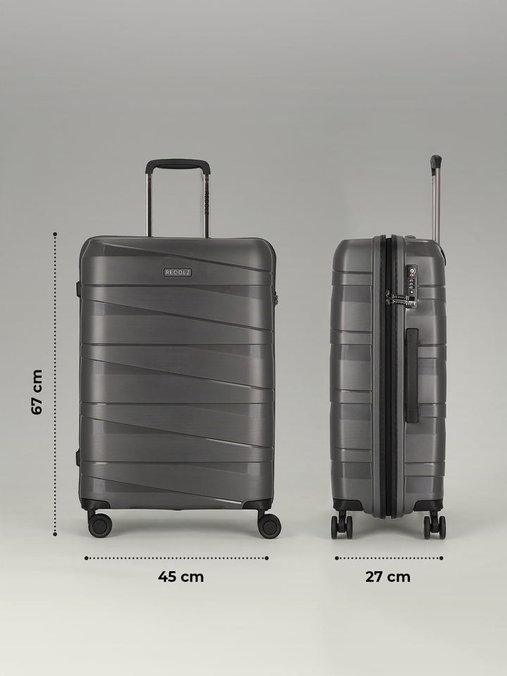 REDOLZ Hartschalen Check-in Koffer | Mittelgrosser Trolley 45 x 27 x 67 cm aus hochwertigem, leichte