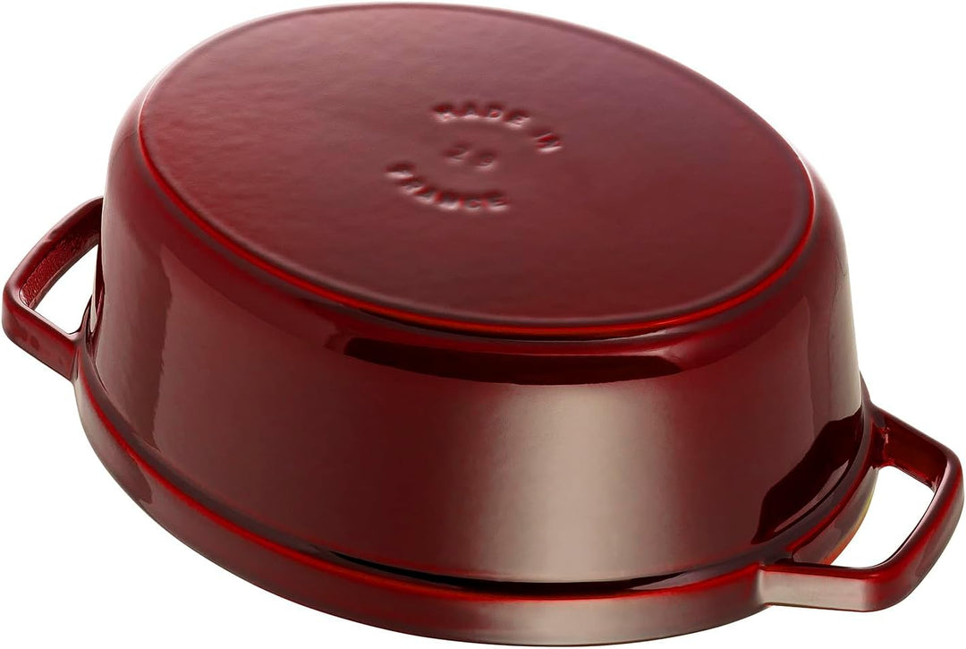 STAUB Gusseisen Bräter/Cocotte, Oval 29 cm, 4,25 L, Aromaregen Funktion, Für alle Herdarten geeignet