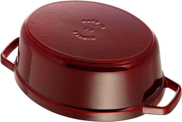 STAUB Gusseisen Bräter/Cocotte, Oval 29 cm, 4,25 L, Aromaregen Funktion, Für alle Herdarten geeignet