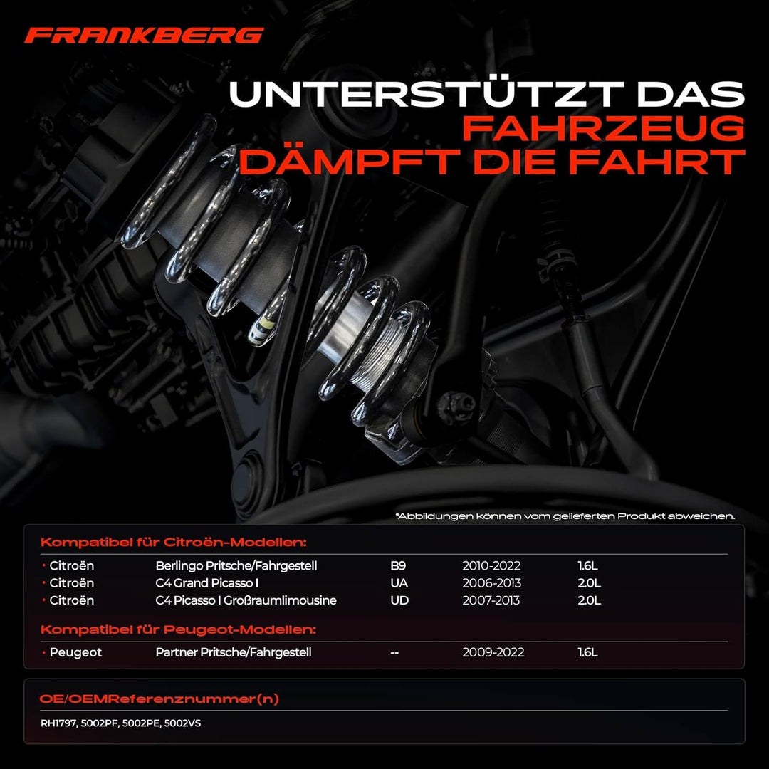 Frankberg 2x Federn Fahrwerksfeder Vorderachse Kompatibel mit Berlingo B9 2010-2021 C4 Grand Picasso