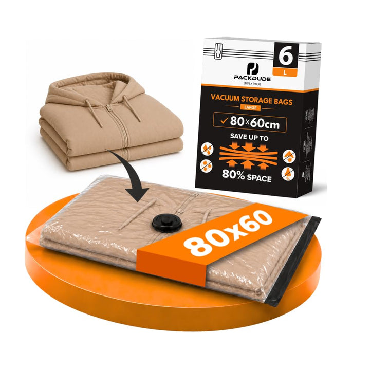 Vakuumbeutel für Kleidung I 6 STÜCK I Grösse L: 80x60cm I Vacuum Bags for Clothing I Staubsauger Vak