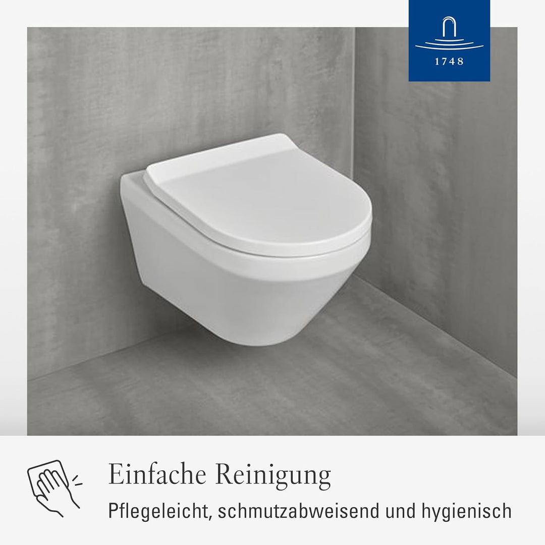 Villeroy & Boch Architectura SlimSeat WC-Sitz - Toilettendeckel mit Absenkautomatik - Abnehmbarer, b
