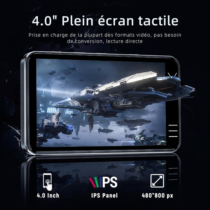 HIFI WALKER G7 MP3-Player mit Bluetooth & WLAN, Android 13, 144 GB Speicher, 3 GB RAM, 4-Zoll HD-Tou