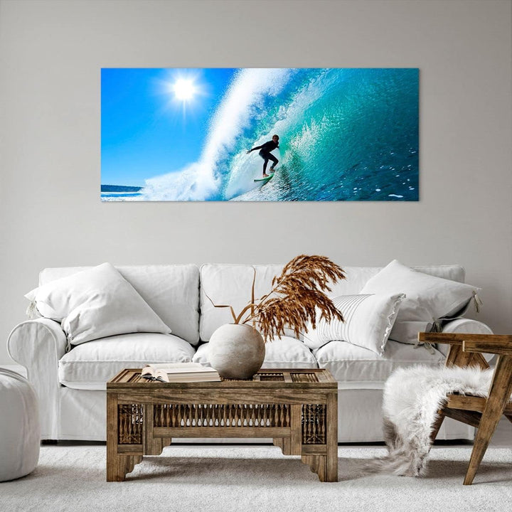 Wandbilder Dekoration Wohnzimmer Windsurfing strand ozean spass Panorama Bilder auf Leinwand 120x50c