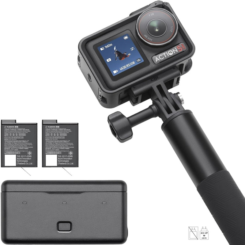 DJI Osmo Action 5 Pro Adventure Combo, Action-Kamera 4K mit 1/1.3" Sensor, 12 Std. verlängerte Akkul