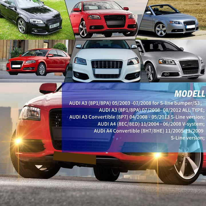 Nebelscheinwerfer für AUDI A3 Convertible (8P7) A3 (8P1/8PA) S-Line Stossstange/S3 A4 Convertible (8